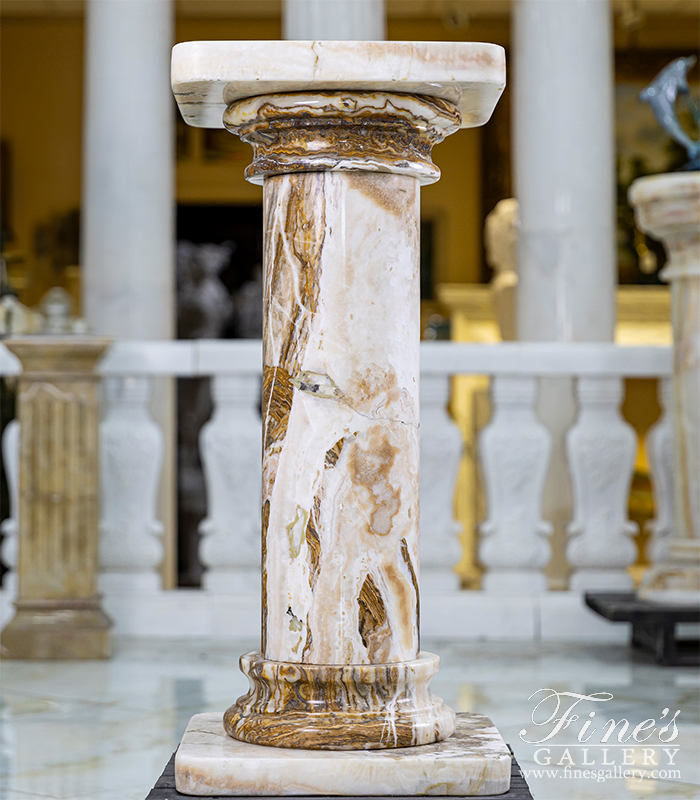 Marble Bases  - Tra Onyx Pedestal - MBS-260